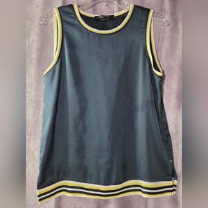 Scotch & Soda Field of Stars Tank Top Ringer Style Blue Yellow Sz Medium Sparkle